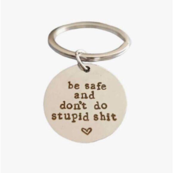 New Don't Do Stupid Keychain, 1 Pc - Picture 6 of 9